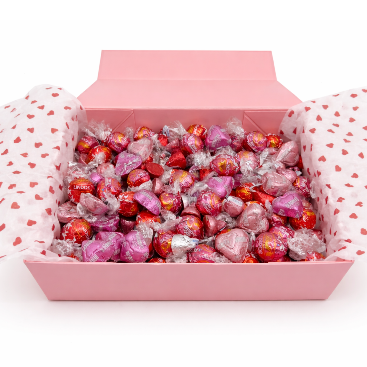 Valentine’s Day Chocolate Gift Box with Hershey’s & Lindt Favorites – Pink Box – 2 lb