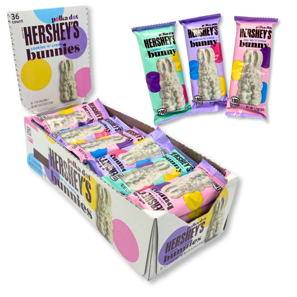 Hershey's Polka Dot Cookies & Creme Bunnies 1.2 oz Pack of 36 (Easter)