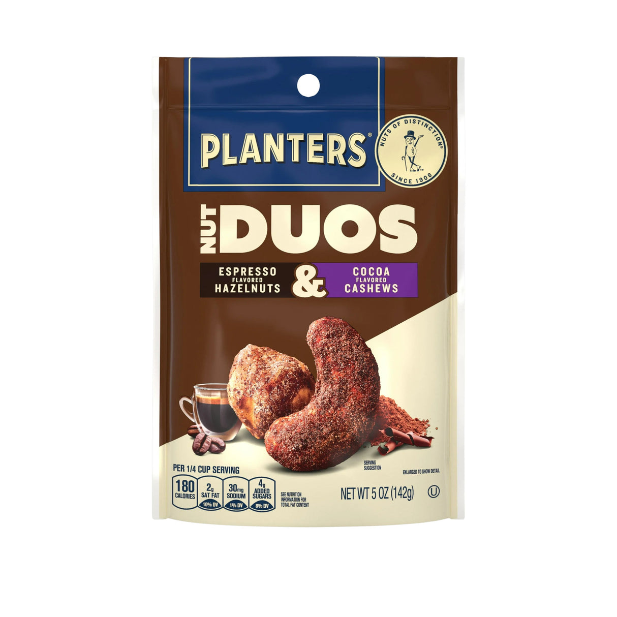 Planters Nut Duos Cocoa Cashews & Expresso Hazelnut 5 oz