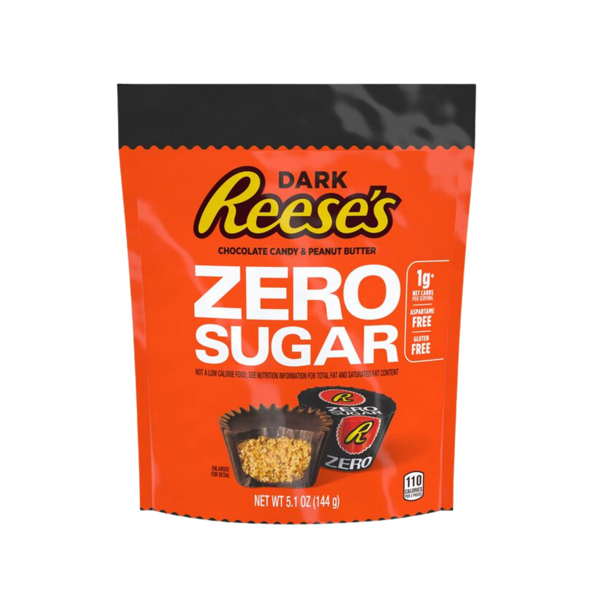 Reese's Zero Sugar Miniatures Dark Chocolate Peanut Butter Cups 5.1 oz