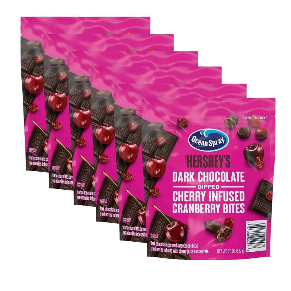 Ocean Spray Hershey's Dark Chocolate Dipped Cherry Infused Cranberries, 20 oz