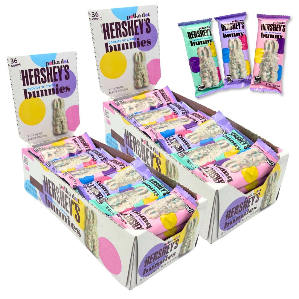 Hershey's Polka Dot Cookies & Creme Bunnies 1.2 oz Pack of 36 (Easter)