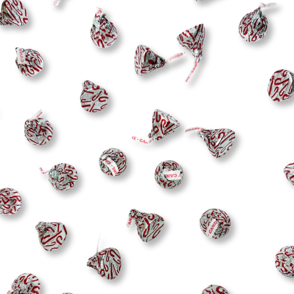 Hershey’s Kisses Candy Cane Mint Candy with Stripes & Candy Bits – Bulk Value Bag