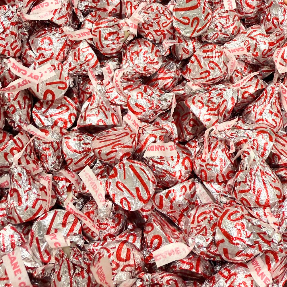 Hershey’s Kisses Candy Cane Mint Candy with Stripes & Candy Bits, Bulk Value Pack