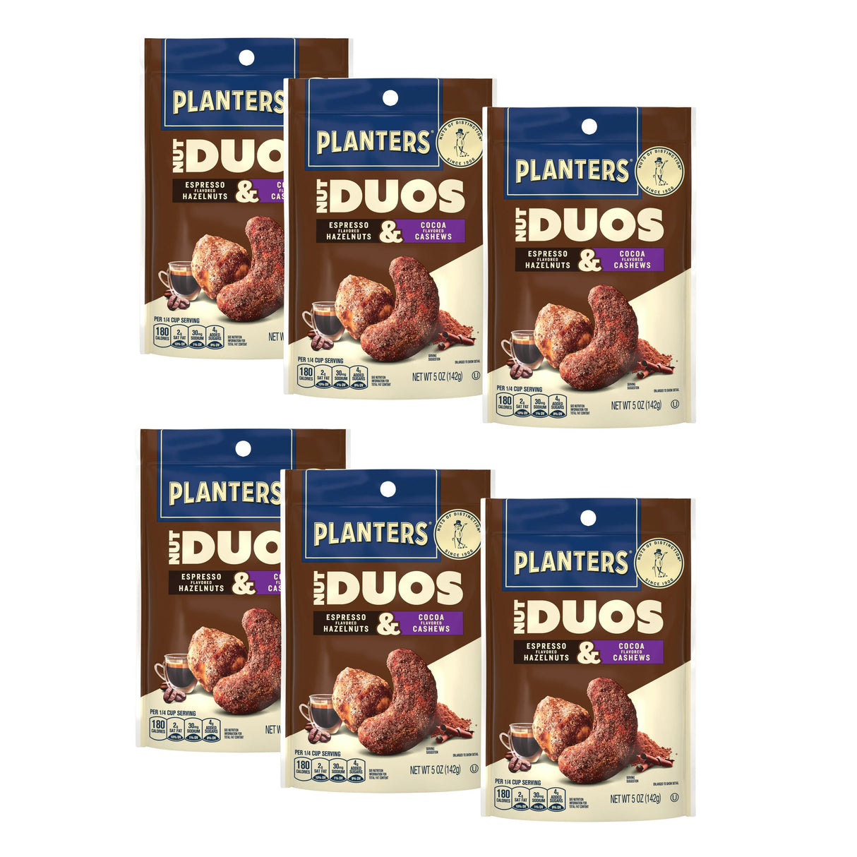 Planters Nut Duos Cocoa Cashews & Expresso Hazelnut 5 oz