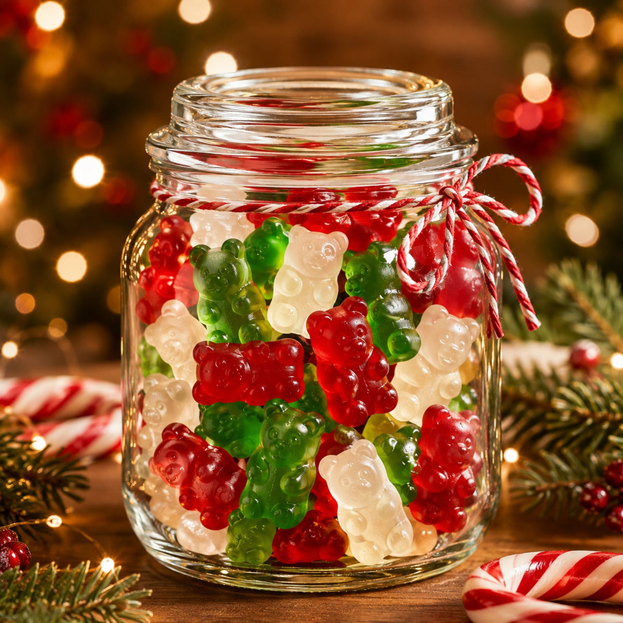 Christmas Gummi Bears – Red, White & Green – Bulk Value Bag