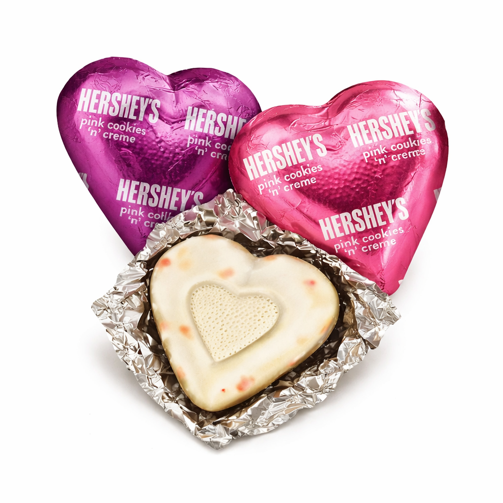Hershey's Cookies 'n' Creme Pink Heart Chocolates – Valentine's Edition – Bulk Value Pack
