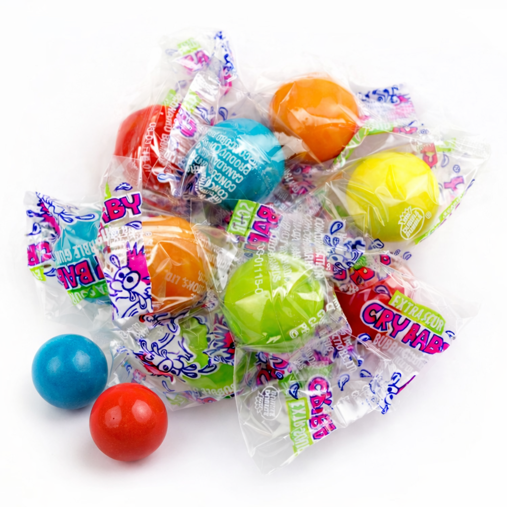Cry Baby Extra Sour Bubble Gum Balls – Individually Wrapped – Bulk Value Bag