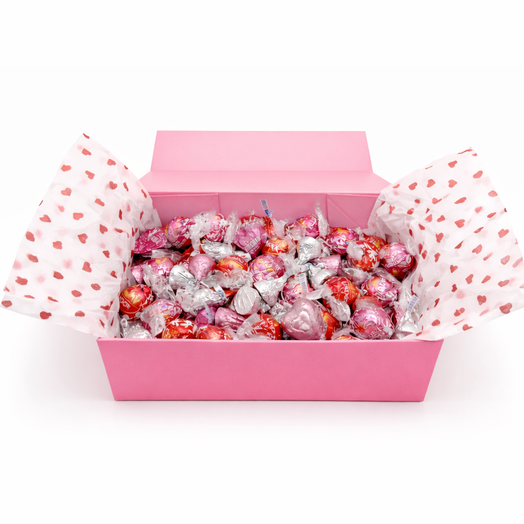 Valentine’s Day Chocolate Gift Box with Hershey’s & Lindt Favorites – Pink Box – 2 lb