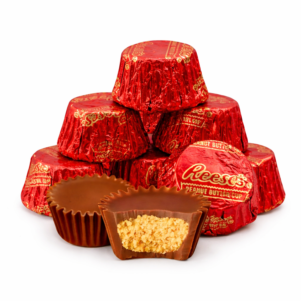 Reese's Miniature Cups Milk Chocolate & Peanut Butter – Valentine Foils, Bulk Value Bag
