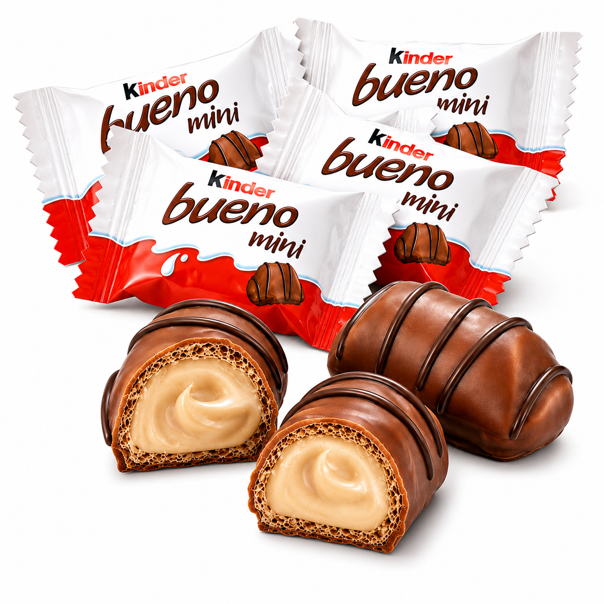 Kinder Bueno Minis – Crispy Milk Chocolate Wafer with Hazelnut Cream – Bulk Value Bag