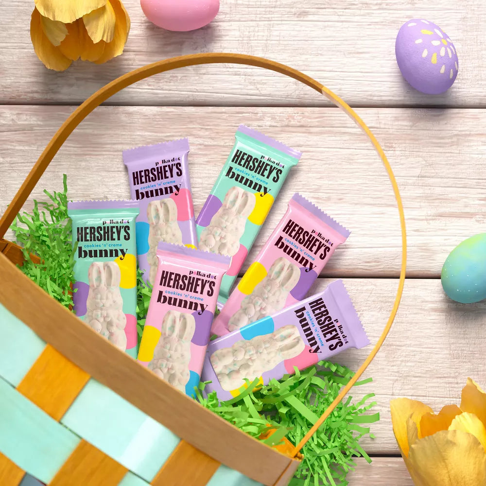 Hershey's Polka Dot Cookies & Creme Bunnies 1.2 oz Pack of 36 (Easter)