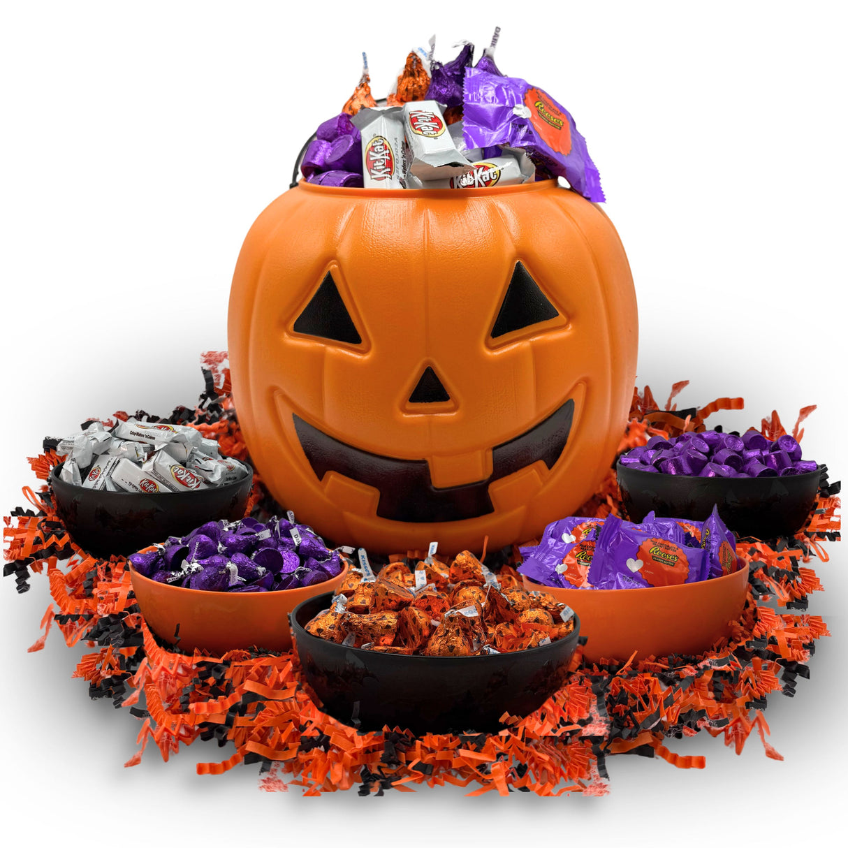 Pumpkin Candy Bucket with 5 lb Assorted Candy