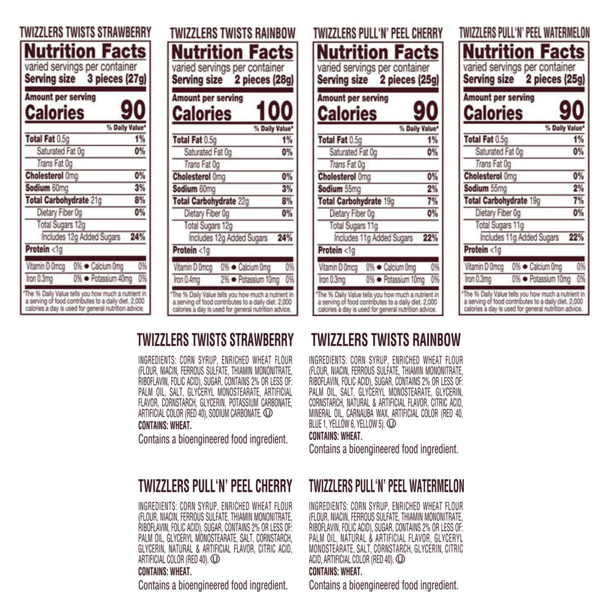 Twizzlers Twists & Pull ’N’ Peel Variety Pack Chewy Candy – Individually Wrapped – Bulk Value Bag