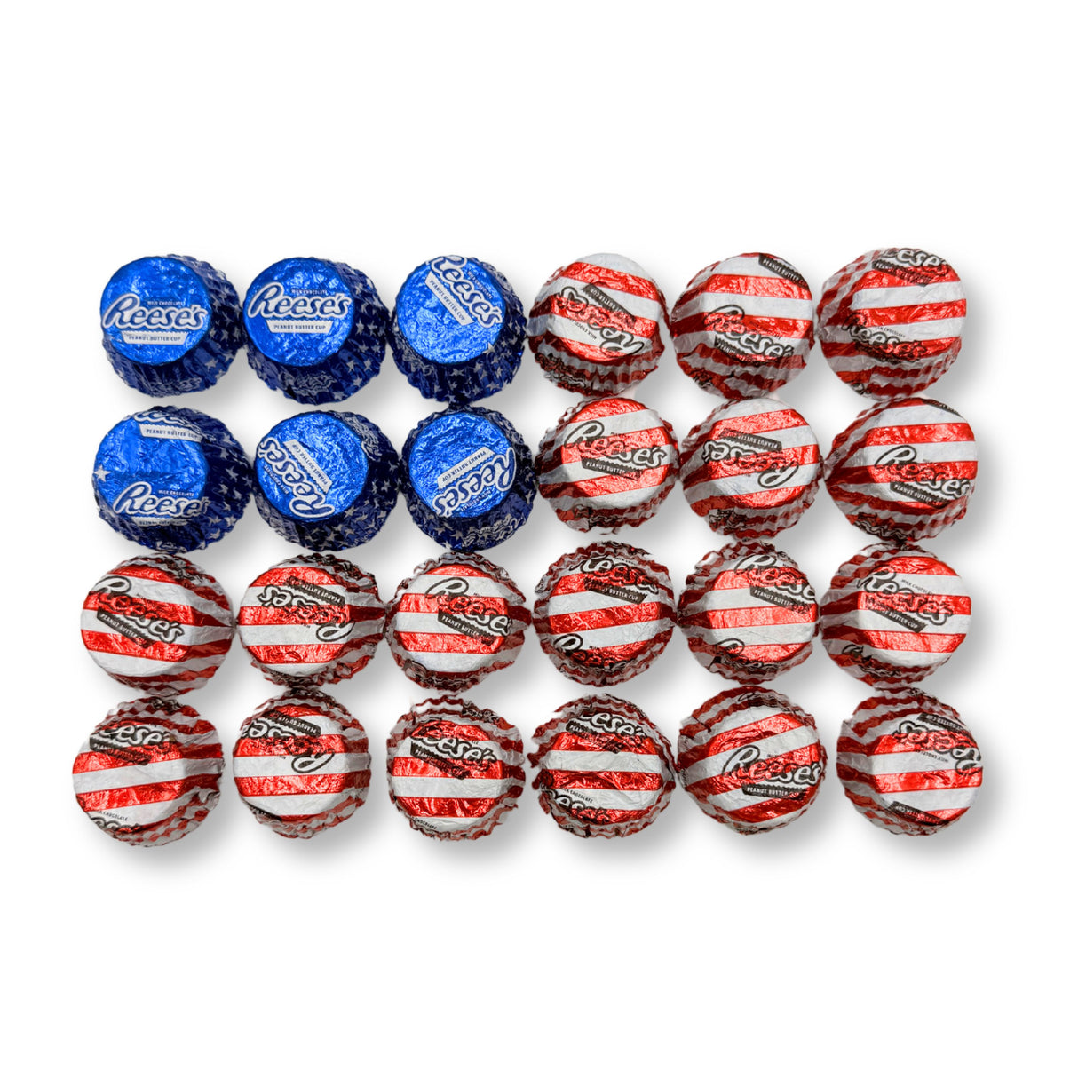Reese's Miniature Cups Milk Chocolate & Peanut Butter – Patriotic Foils – Bulk Value Bag