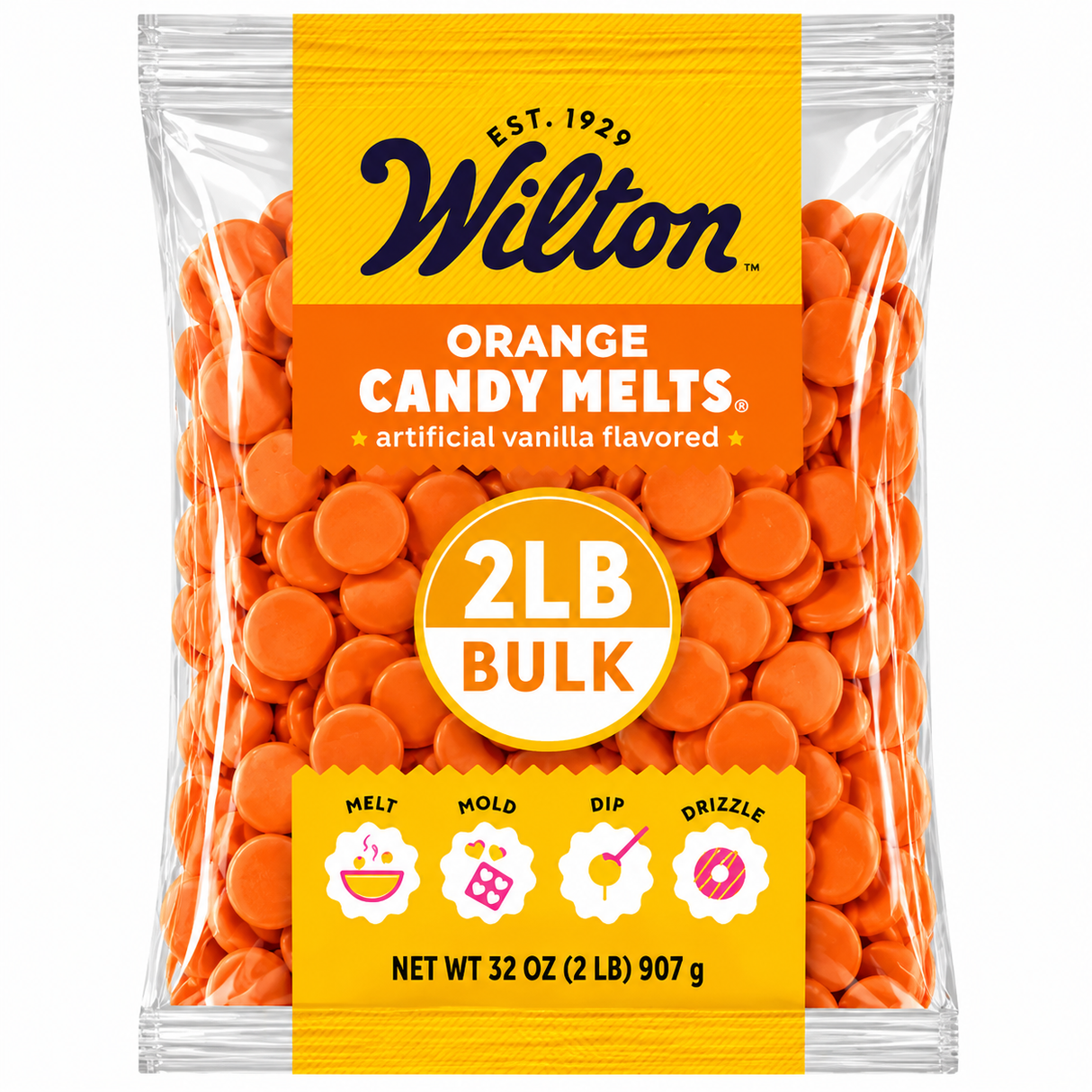 Wilton Orange Confectionery Melting Wafers – Bulk Value Bag