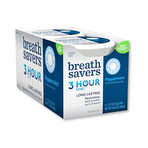 Breath Savers 3 Hour Mint Sugar Free Peppermint, 1.27 oz Tins