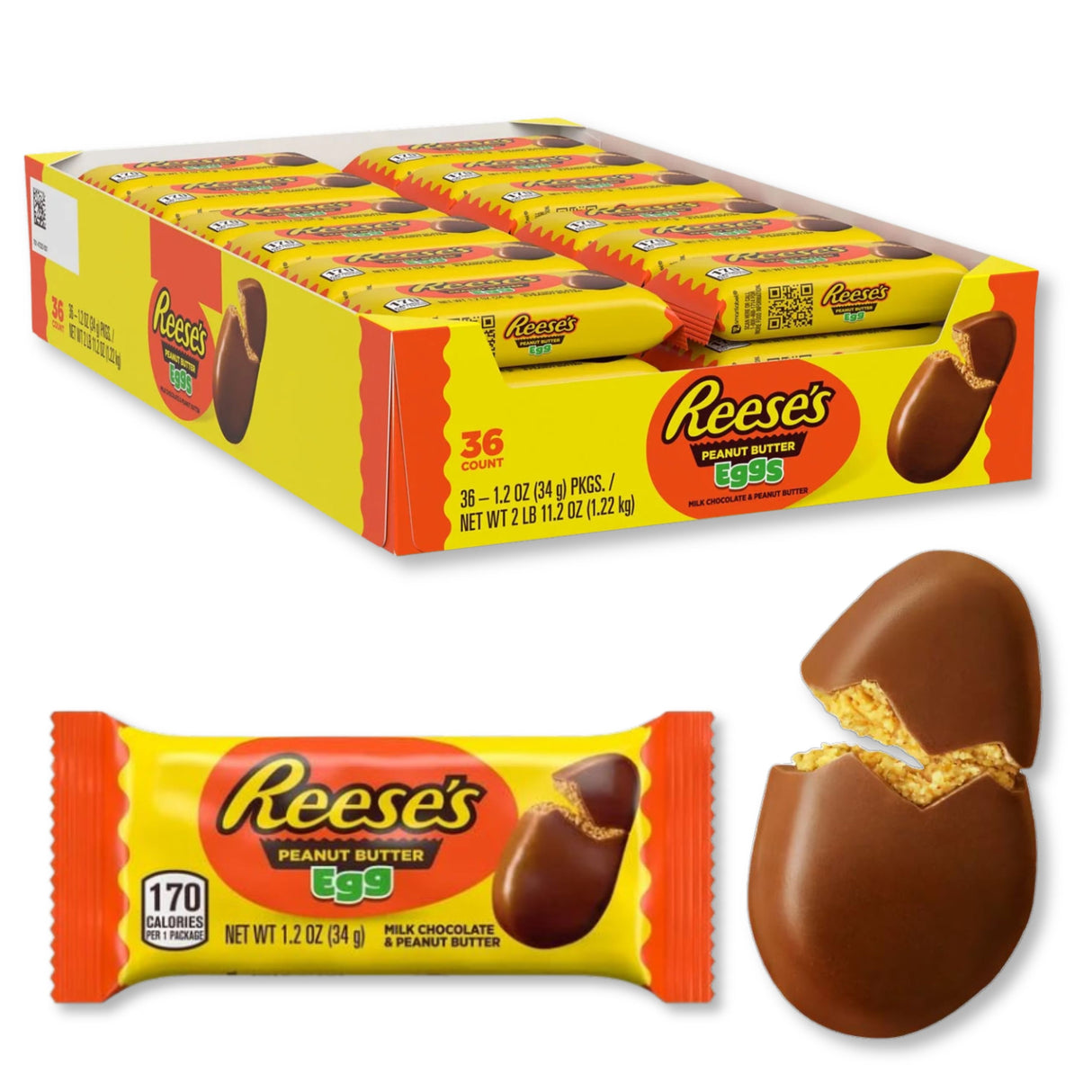 Reese's Milk Chocolate Peanut Butter Eggs 1.2 oz 36 Pack (Easter)