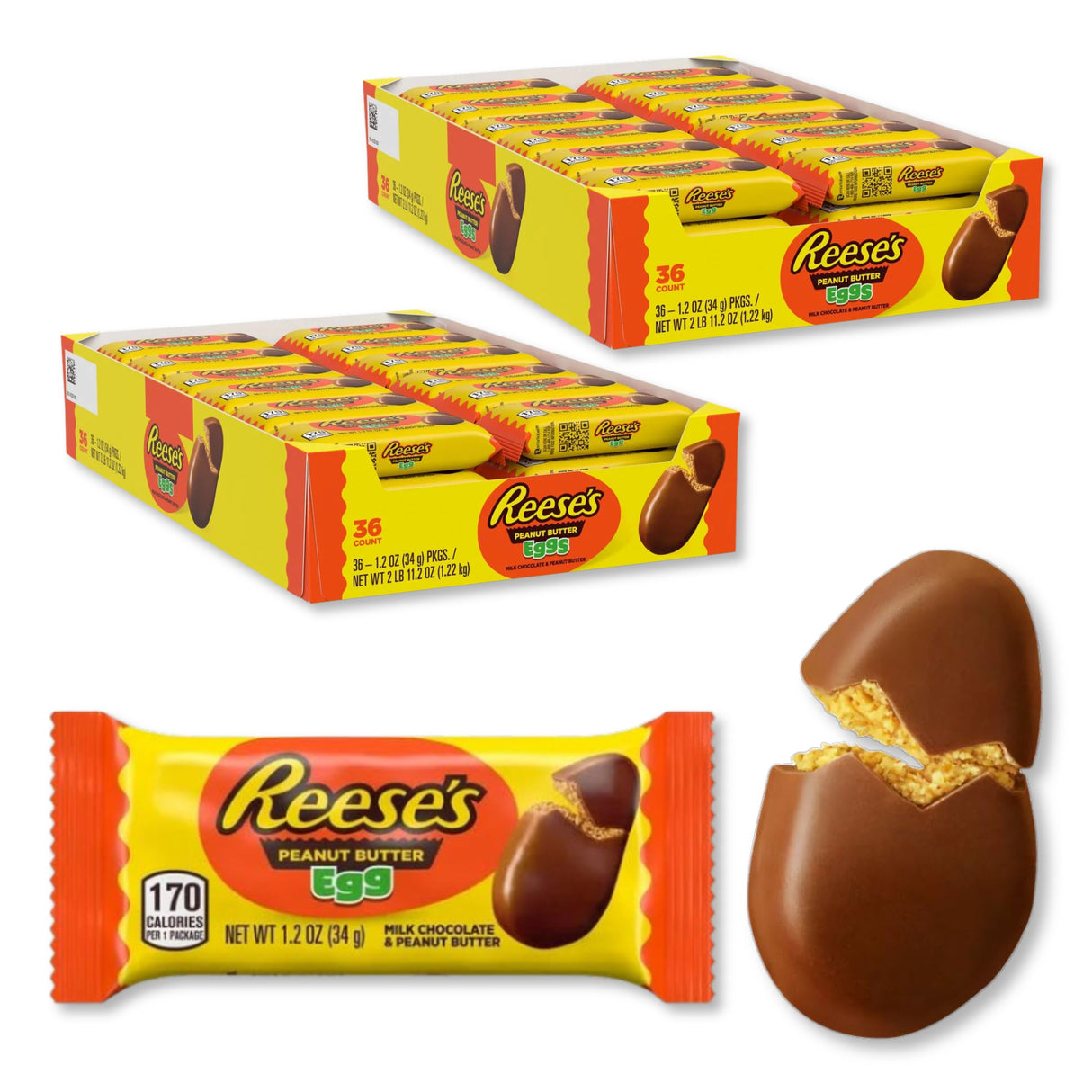Reese's Milk Chocolate Peanut Butter Eggs 1.2 oz 36 Pack (Easter)