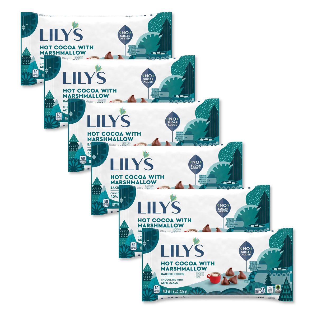 LILY’s Hot Cocoa with Marshmallow Baking Chips – No Sugar Added – 9 oz