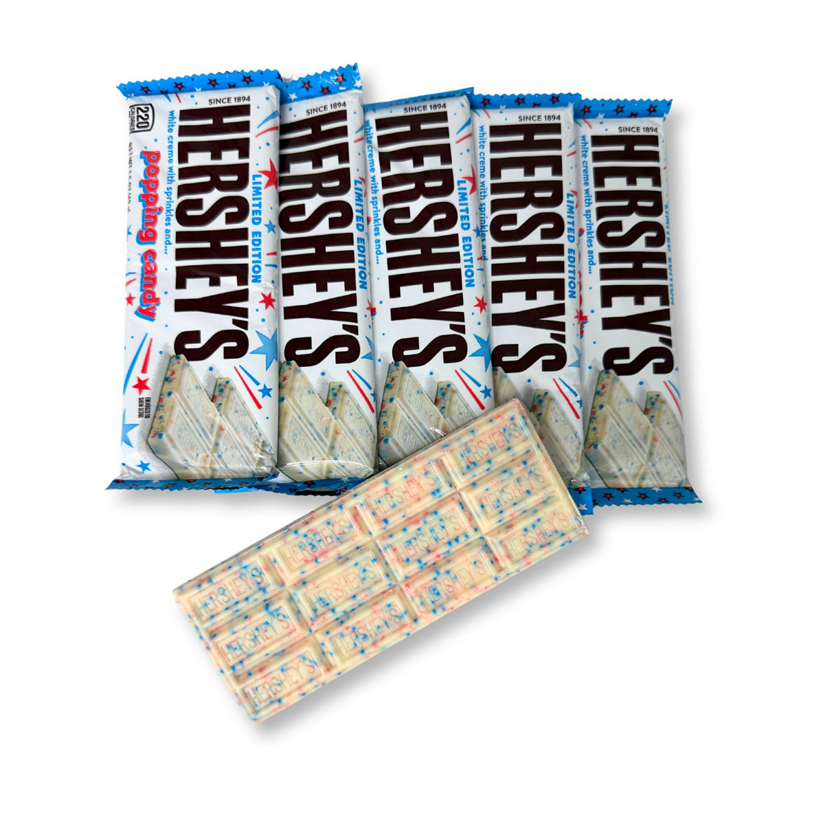 Hershey's White Creme and Sprinkles and Popping Candy Bars Limited Edition, 1.5oz, 6 Pack