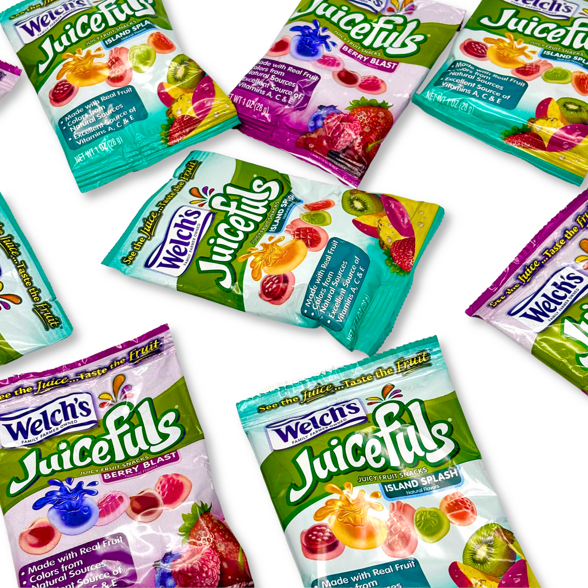 Welch's Juicefuls, Berry Blast & Island Splash, Snack Size Gummies, Bulk Value Bag
