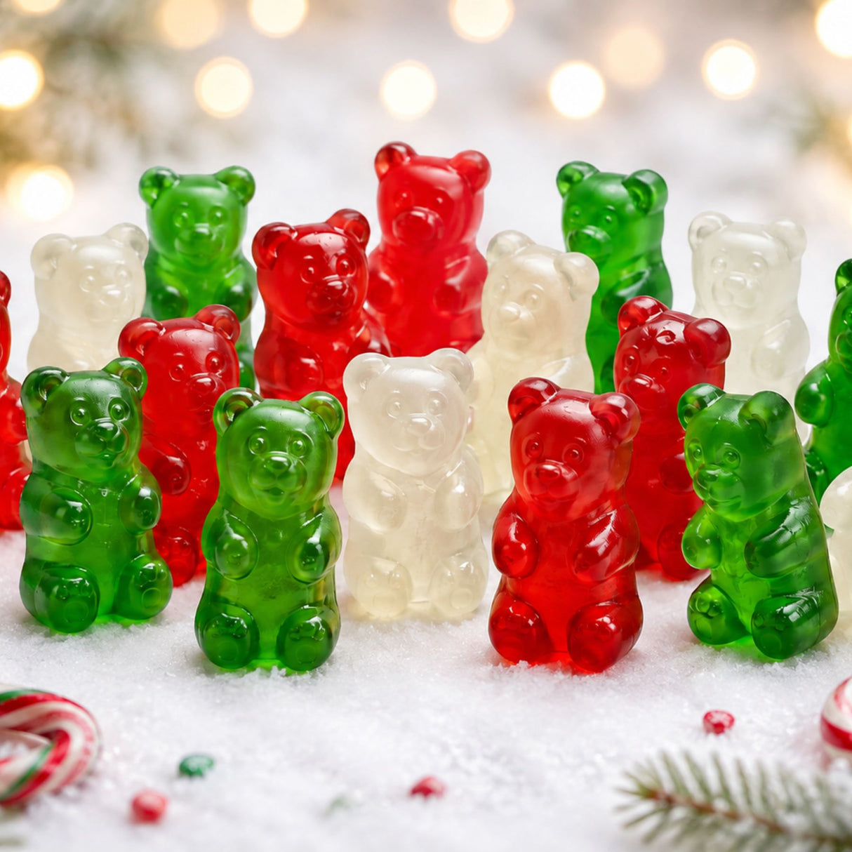 Christmas Gummi Bears – Red, White & Green – Bulk Value Bag