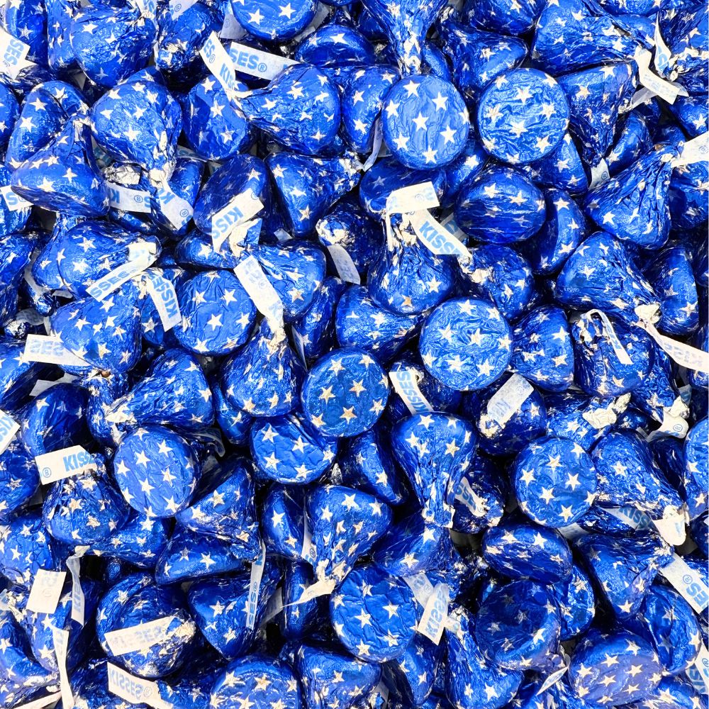 Hershey's Kisses Milk Chocolate Blue Foil With Stars