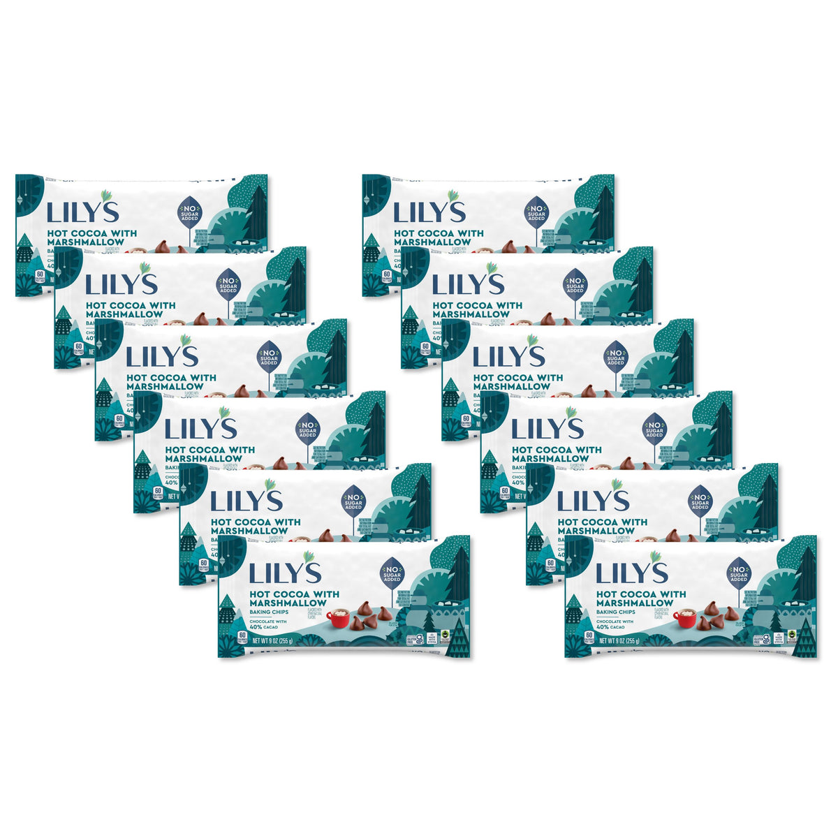 LILY’s Hot Cocoa with Marshmallow Baking Chips – No Sugar Added – 9 oz