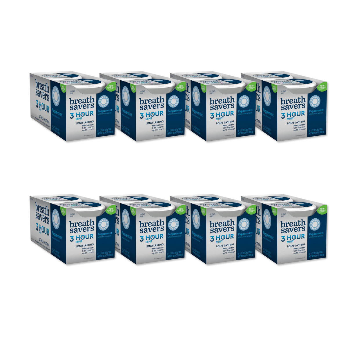 Breath Savers 3 Hour Mint Sugar Free Peppermint, 1.27 oz Tins