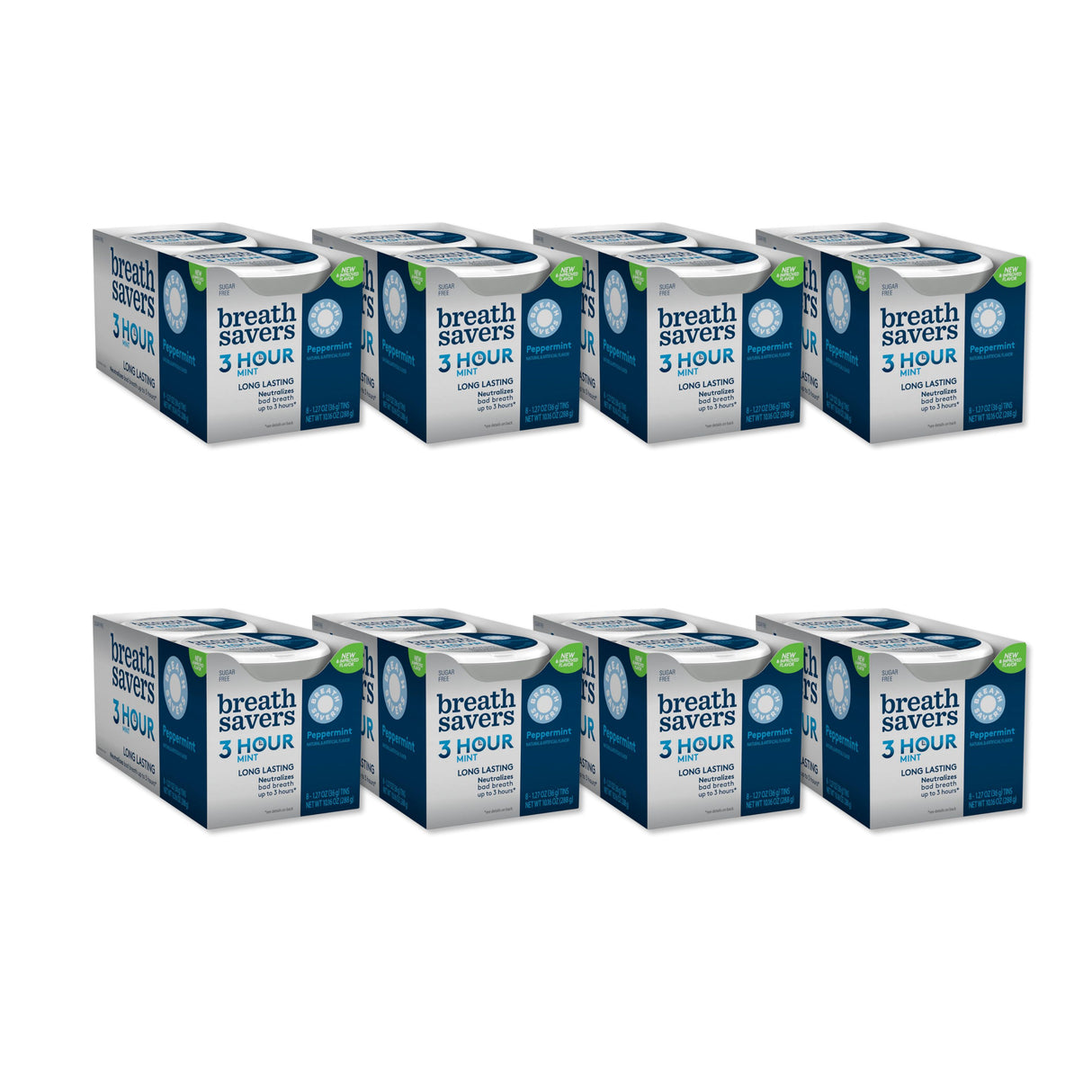Breath Savers Sugar Free Peppermint Mints 8 Tins Pack