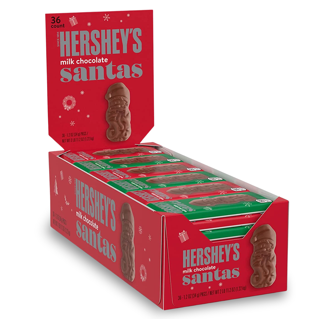 Hershey's Milk Chocolate Santas 1.2 oz