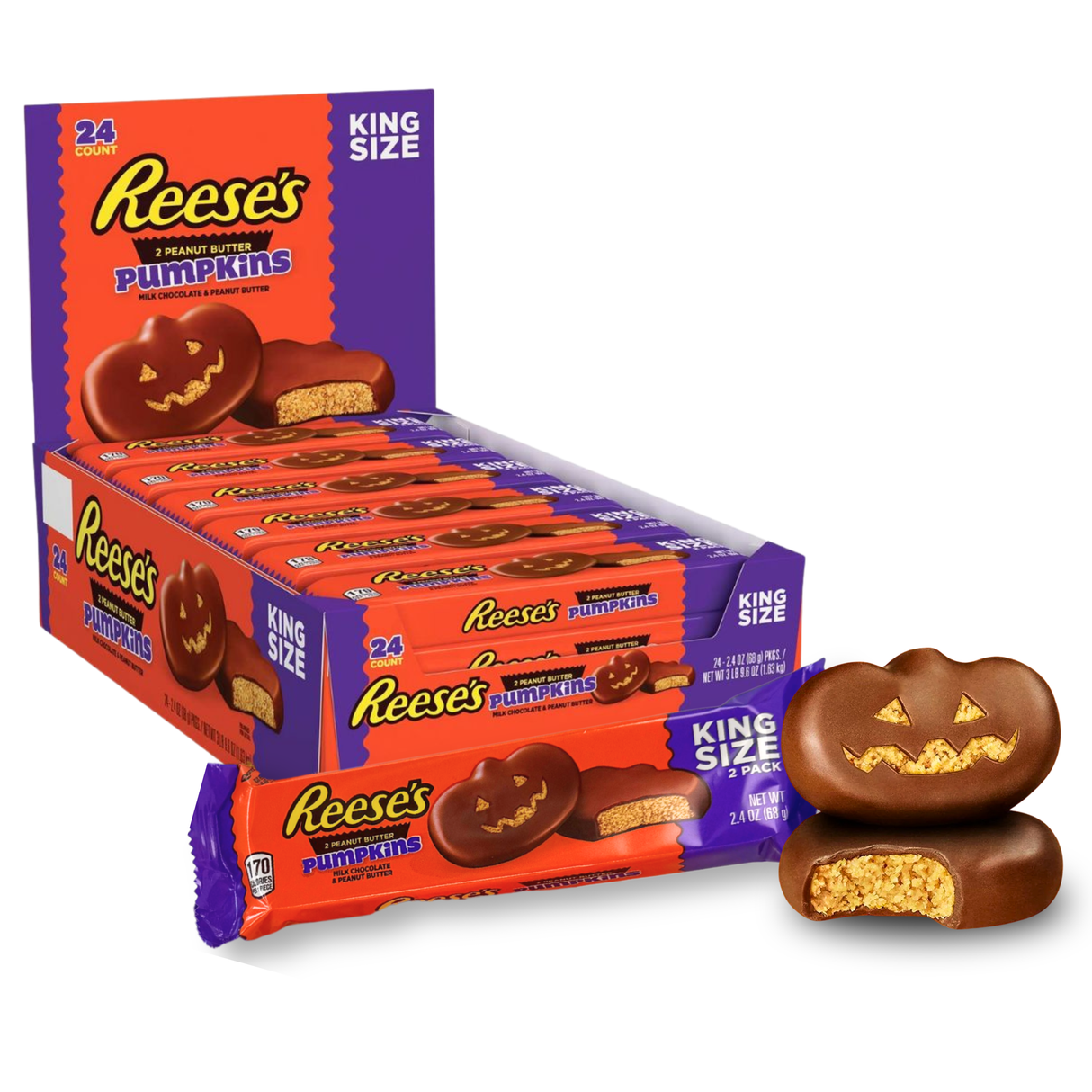 Reese's Pumpkins Milk Chocolate King Size 2.4 oz