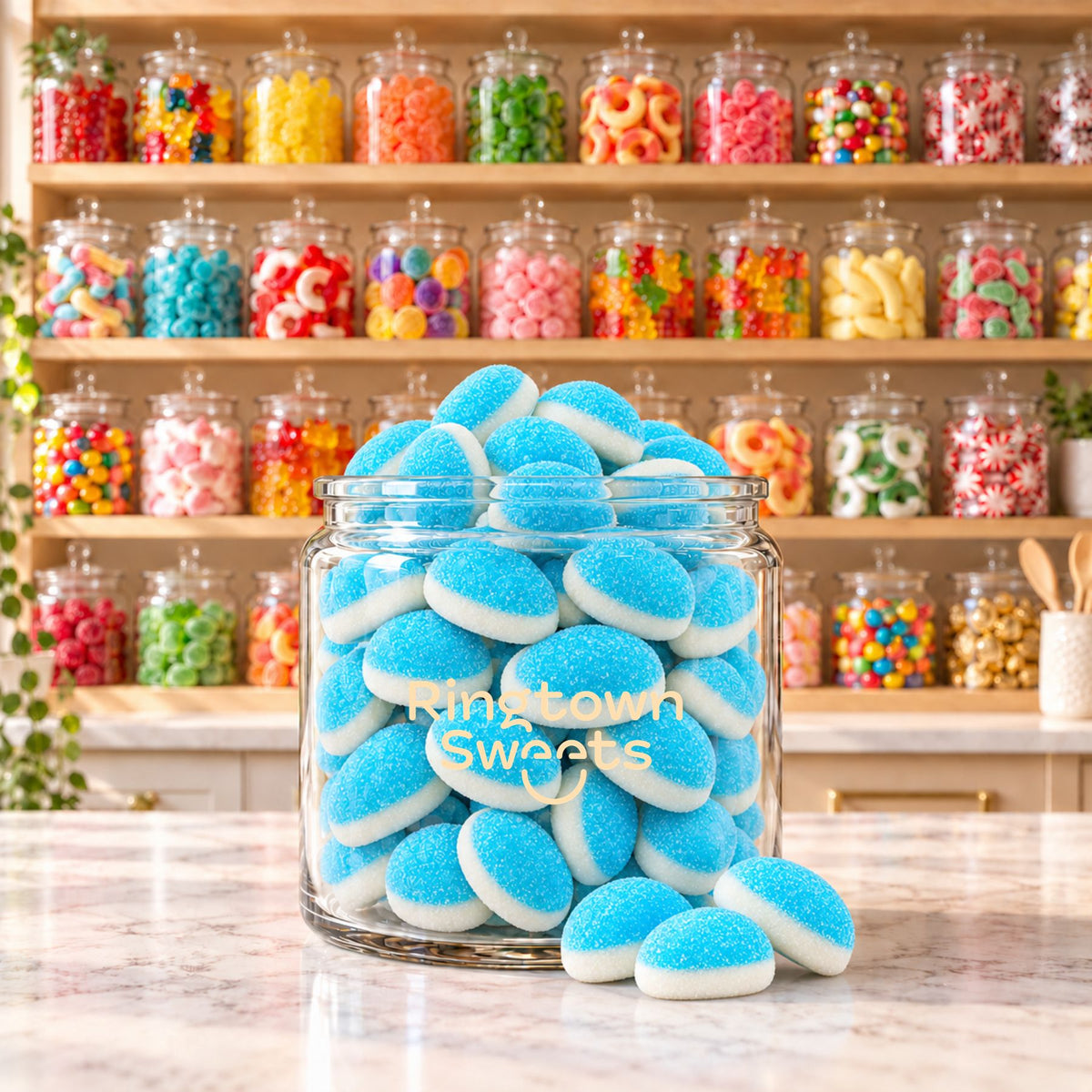 Ringtown Sweets Blue Raspberry Drops Puffy Gummy Candy