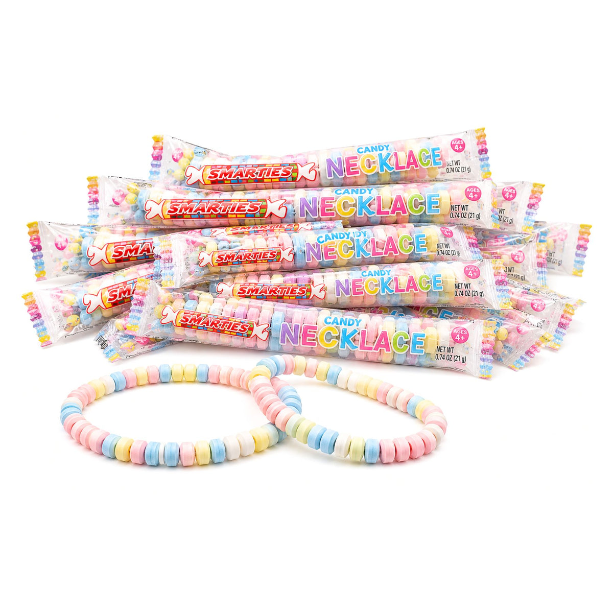 Smarties Candy Necklace – Individually Wrapped – Bulk Value Bag