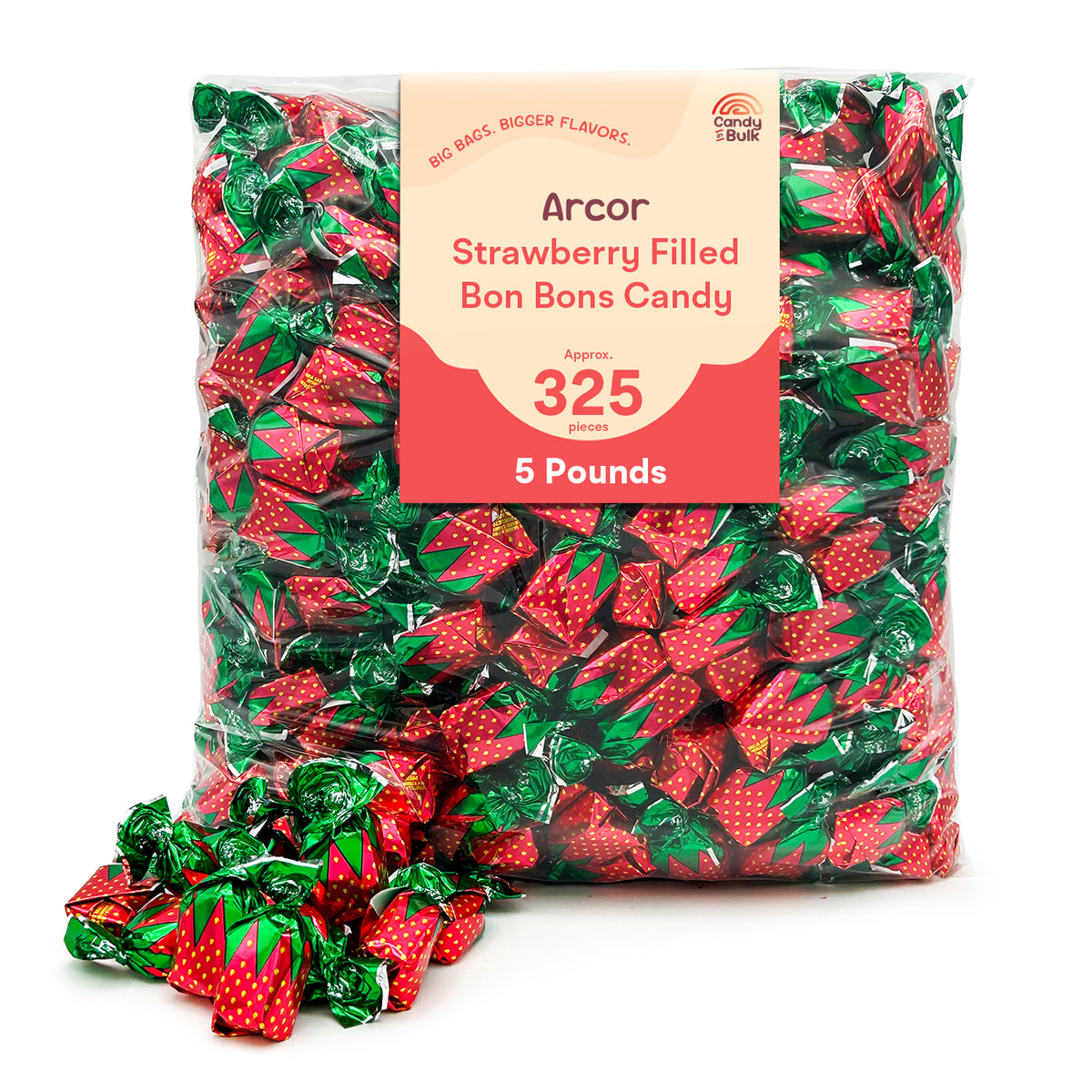 Arcor Strawberry Filled Bon Bons Hard Candy – Bulk Value Bag