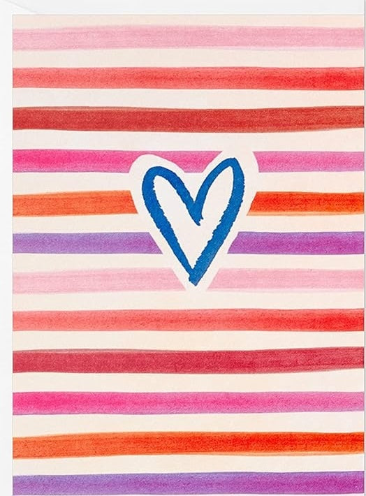Striped Heart Pop - Greeting Card