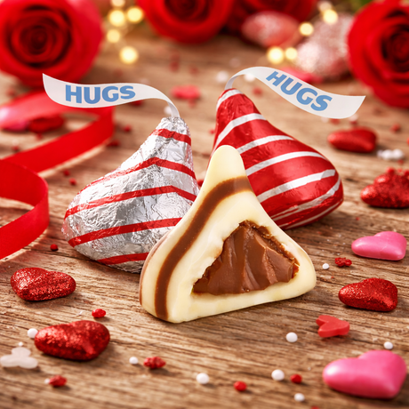 Hershey’s Hugs Milk Chocolate with White Creme – Valentine’s Edition – Bulk Value Pack