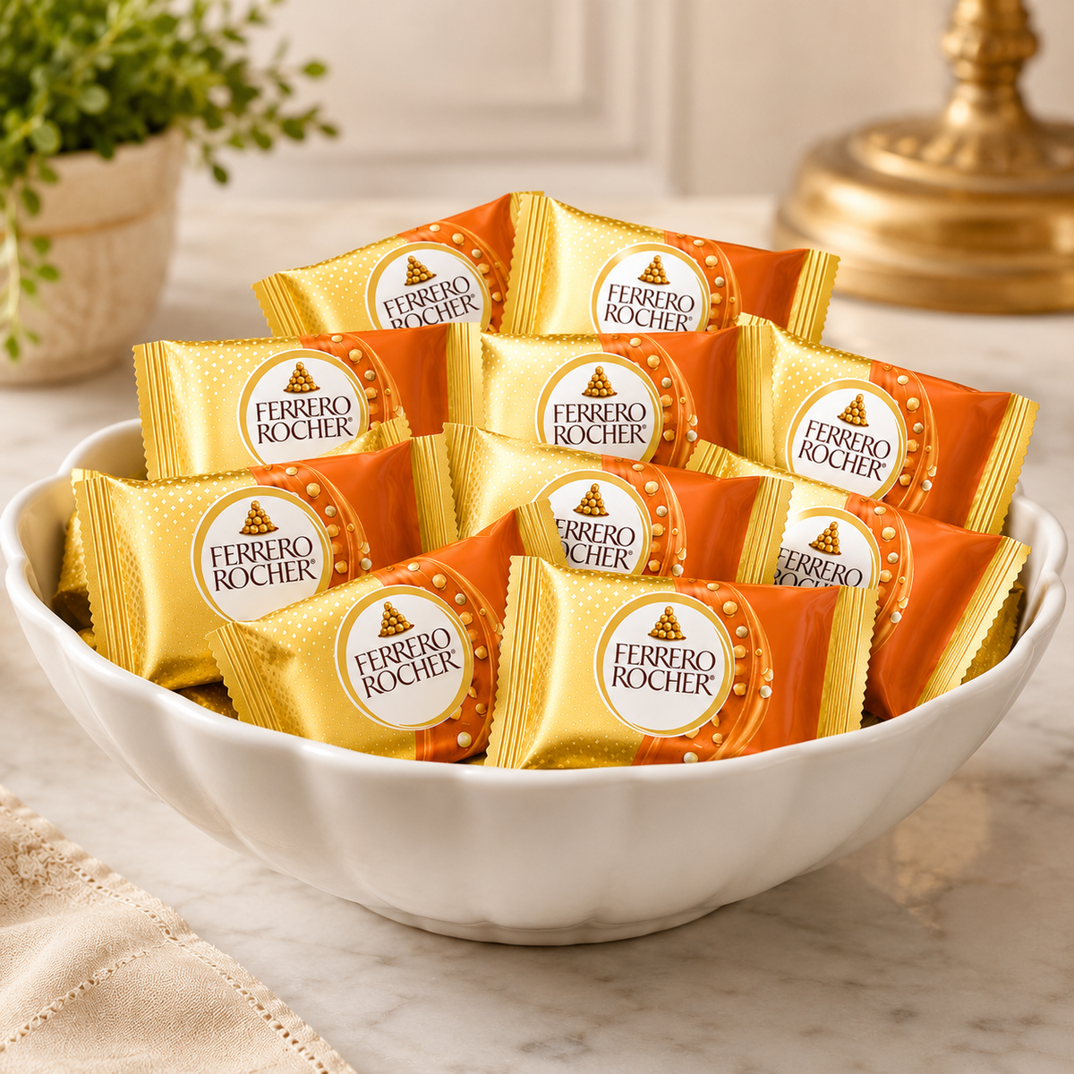 Ferrero Rocher Caramel Hazelnut chocolate Squares – Individually wrapped – Bulk Value Bag