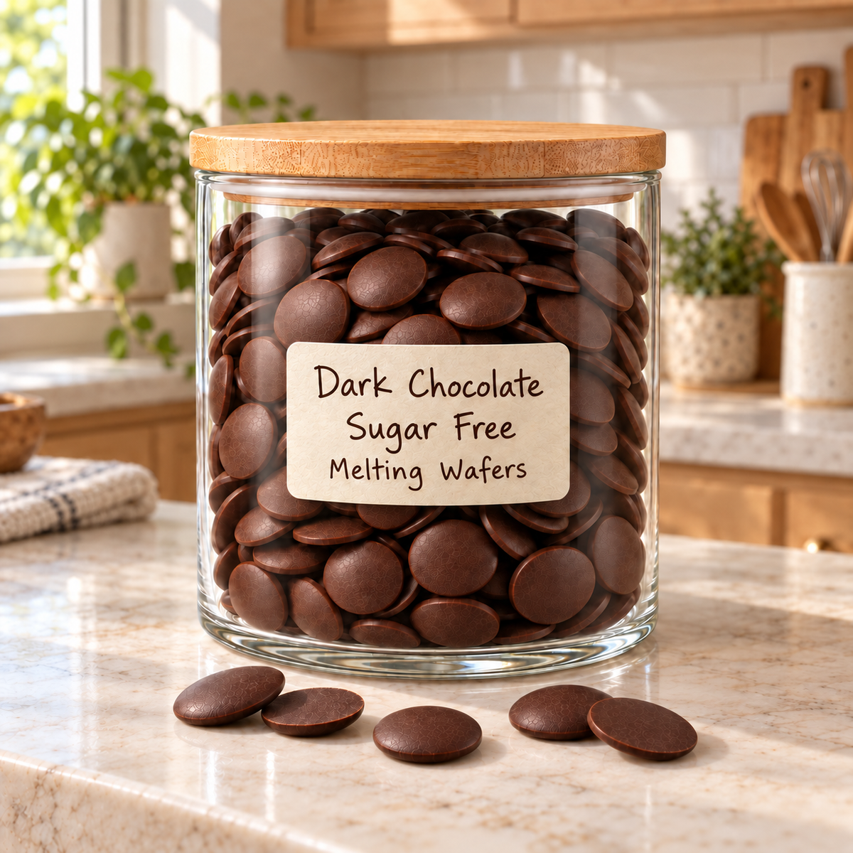 Dark Chocolate Sugar Free Melting Wafers – Bulk Value Bag