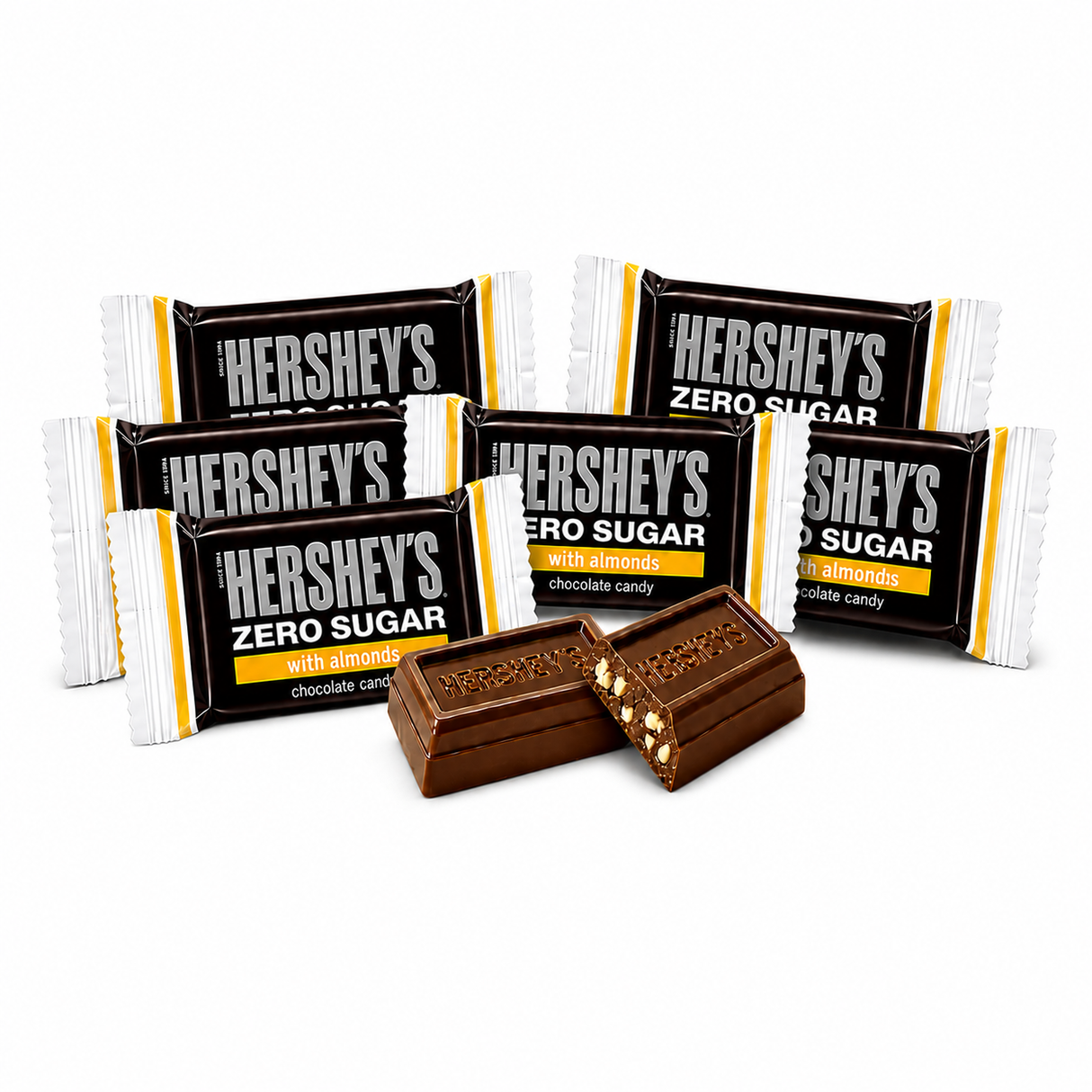 Hershey's Zero Sugar Milk Chocolate With Almonds – Snack Size – Bulk Value Bag