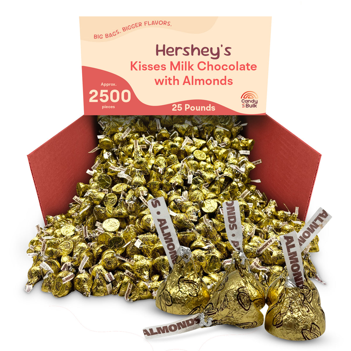Hershey's Kisses Milk Chocolate with Almonds – Bulk Value Bag