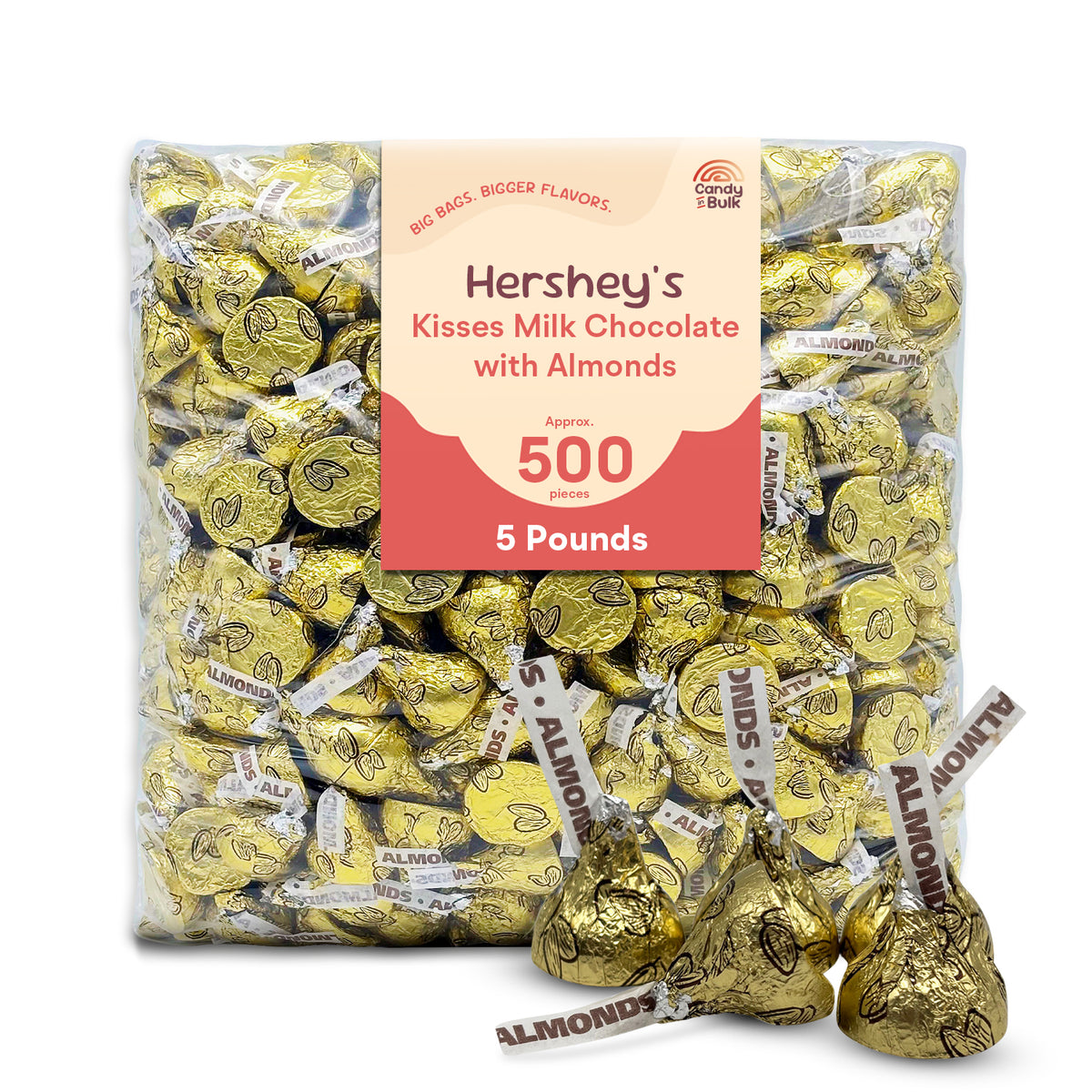 Hershey's Kisses Milk Chocolate with Almonds – Bulk Value Bag