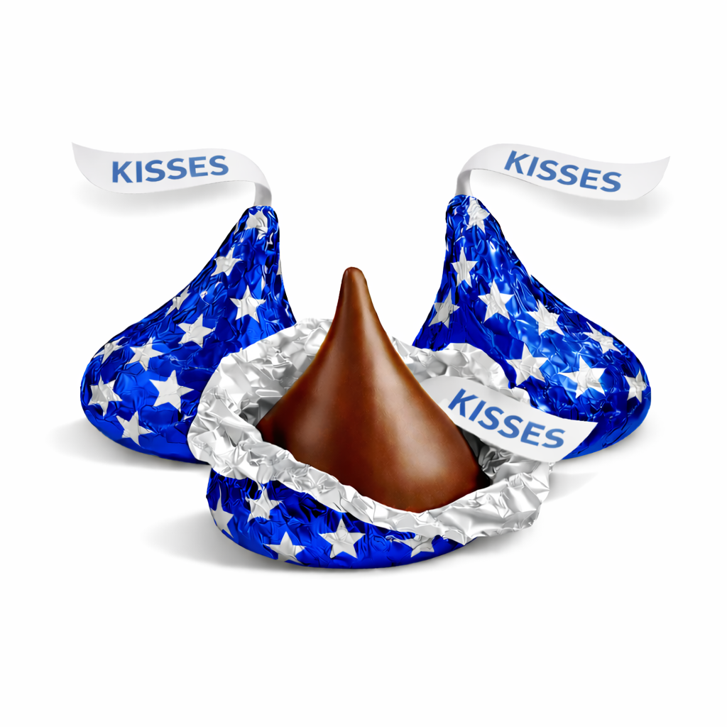 Hershey's Kisses Milk Chocolate – Blue Foils with Stars, Bulk Value Bag