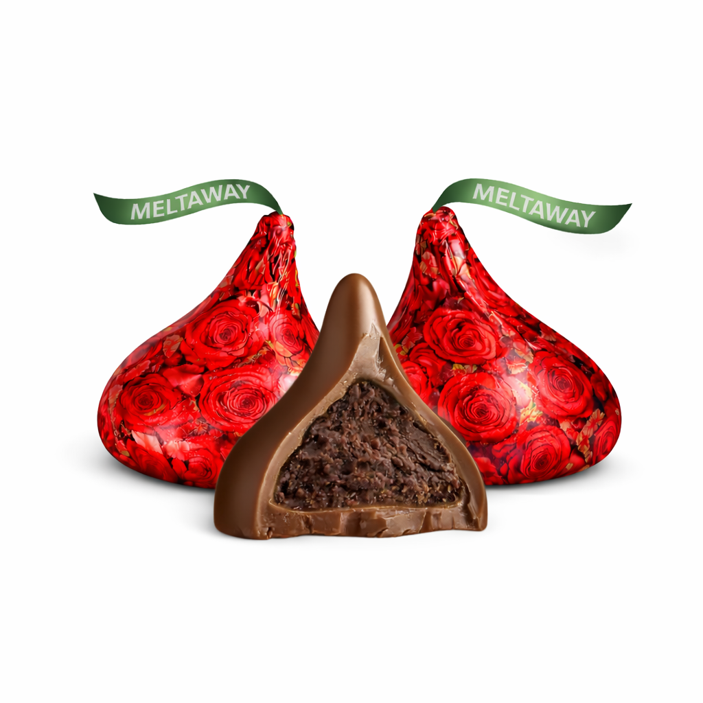 Hershey's Kisses Milk Chocolate – Meltaway – Red Roses Valentine Foil – Bulk Value Bag