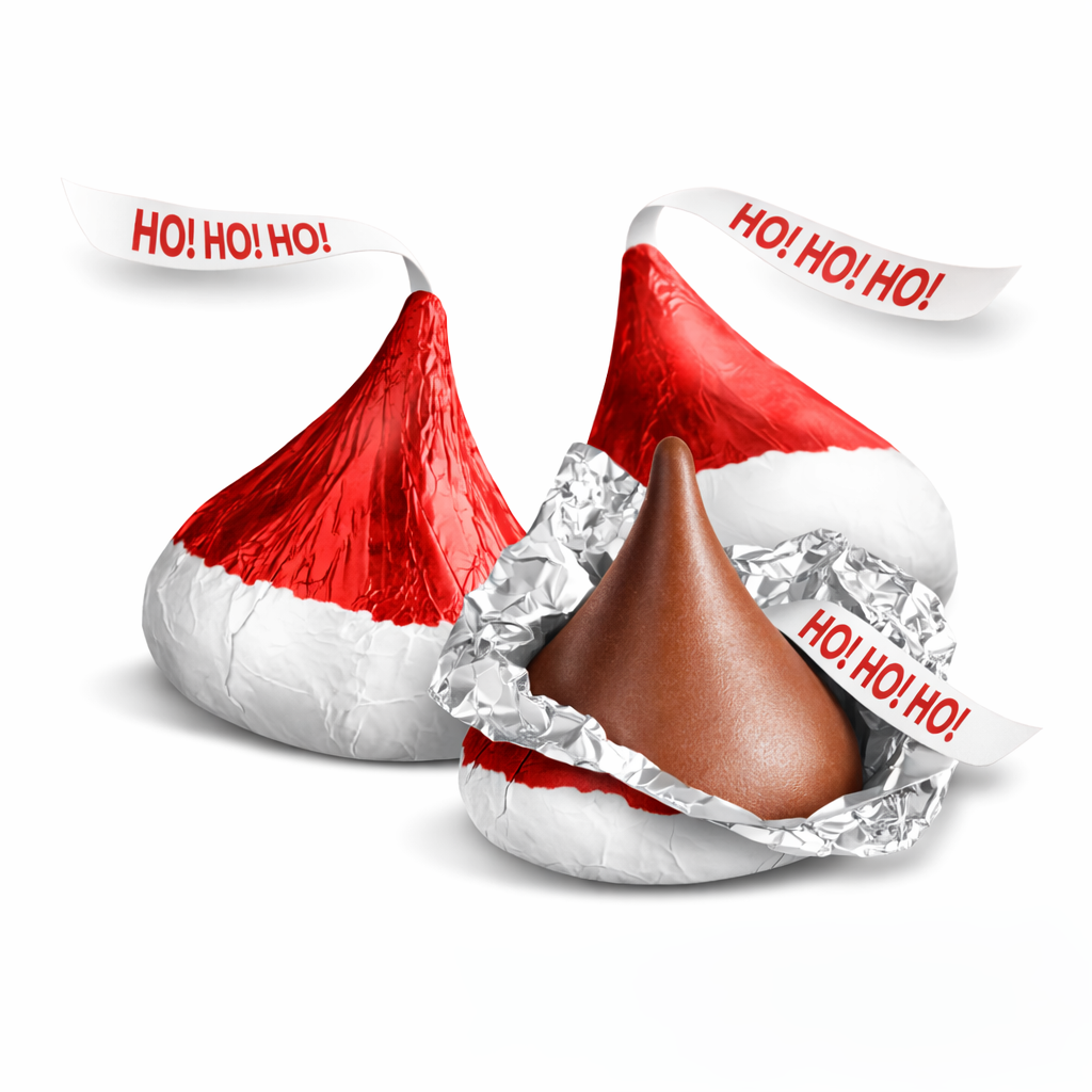 Hershey's Kisses Milk Chocolate Santa Hats, Bulk Value Bag