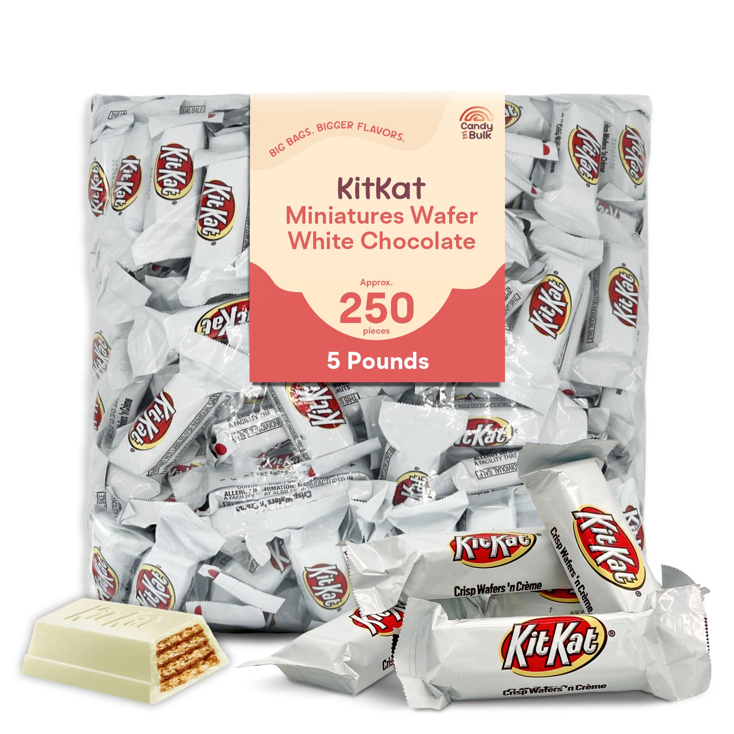 KitKat White Chocolate Wafer Miniatures – Bulk Value Bag – Candy