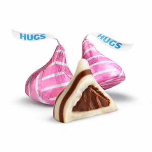 Hershey’s Hugs Milk Chocolate with White Creme – Pink Valentine’s Edition – Bulk Value Bag