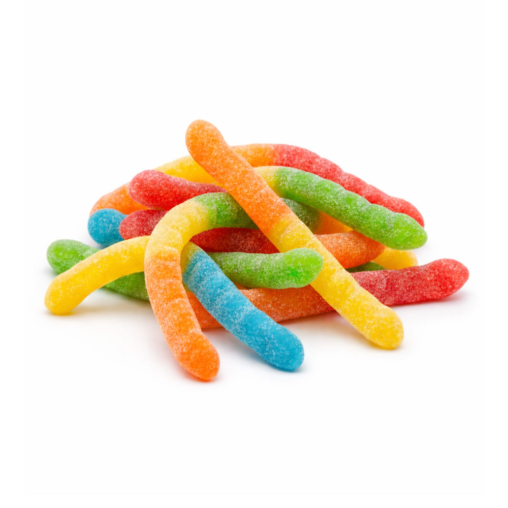 Albanese Sour Neon Gummi Worms Assorted Flavors 4 Inch Bulk Valu