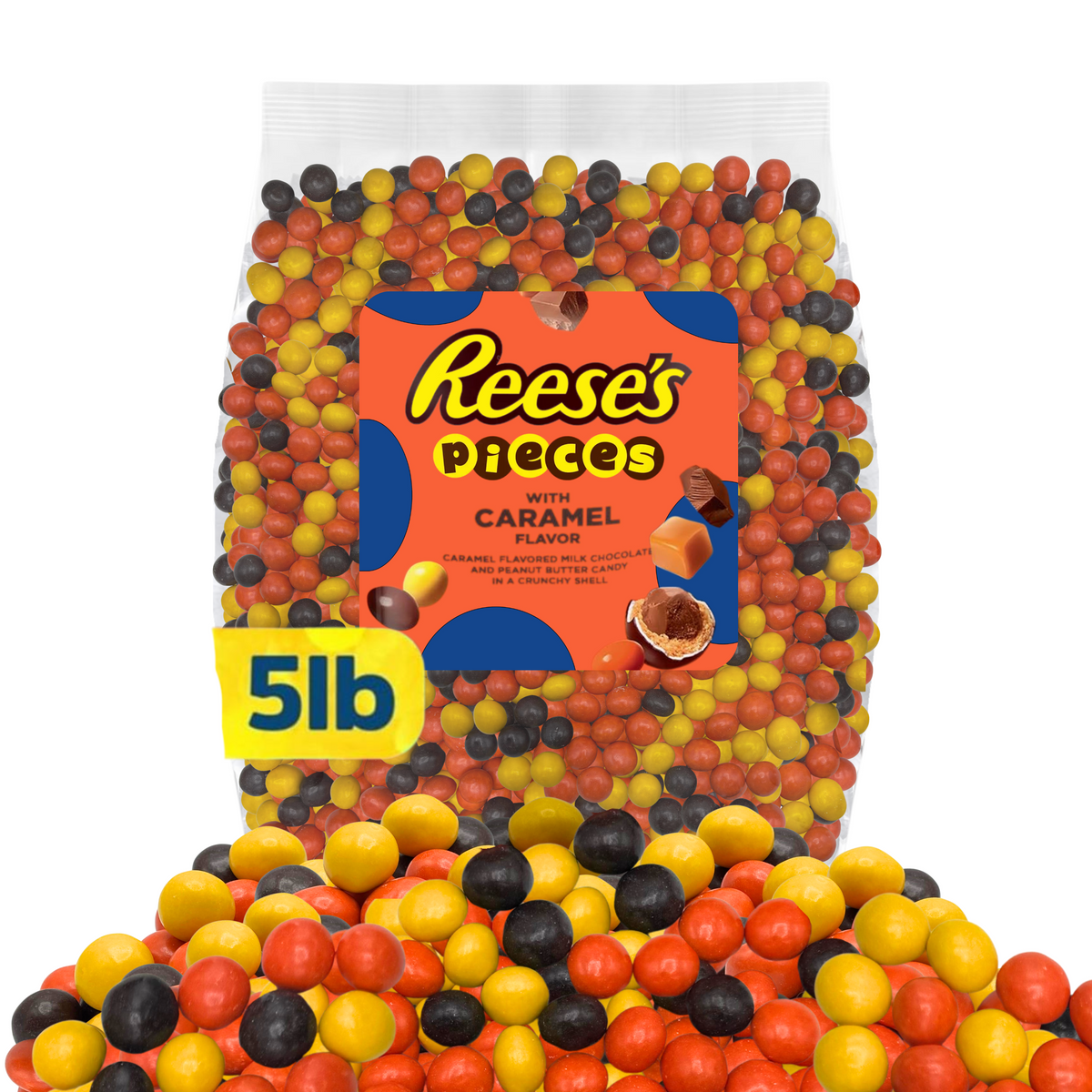 Reese's Pieces Caramel Flavored Milk Chocolate Candy – Bulk Value Bag